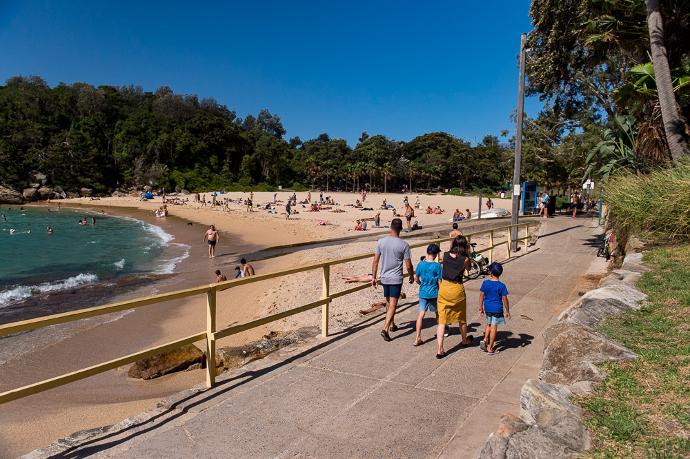 Family walk on Manly to Shelly beach walkway. Image: Hello Manly